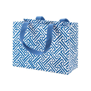 Caspari Fretwork Blue Gift Bag Sm 7 X 3 X 5 1/4 10024B1