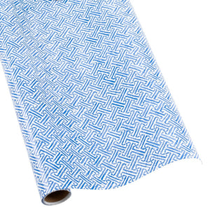 Caspari Fretwork Blue Roll Wrap 30 Inch X 8Ft-2 Inch Core 10024RC