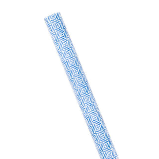 Caspari Fretwork Blue Roll Wrap 30 Inch X 8Ft-2 Inch Core 10024RC