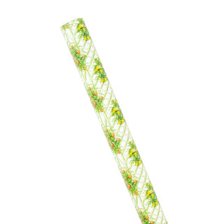 Caspari Citrus Topiaries White Roll Wrap 30 Inch X 8Ft-2 Inch Core 10025RC