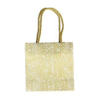 Caspari Pebble Gold Gift Bag Sm Sq. 5 3/4X2 1/2 X 5 3/4 100300B1.5