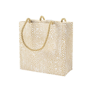 Caspari Pebble Gold Gift Bag Sm Sq. 5 3/4X2 1/2 X 5 3/4 100300B1.5