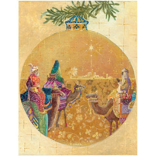 Caspari Three Kings Ornament Large Boxed Christmas Cards  - includes 15 Boxed Christmas Cards & Envelopes 100302