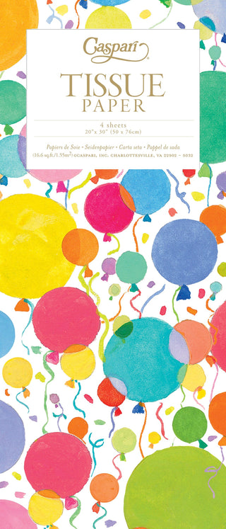 Caspari Balloons And Confetti Tissue Pkg 4 Sheets 10034TIS