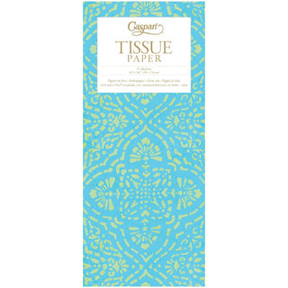 Caspari Annika Turquoise Tissue Pkg 4 Sheets 10037TIS