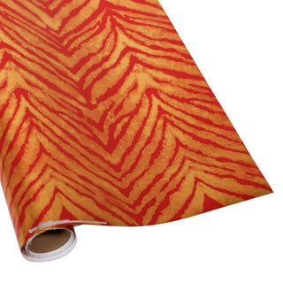 Caspari Go Wild Red/Gold Foil Embossed Roll Wrap 30 Inchx 6 Ft Foil-2 Core 100510RCF