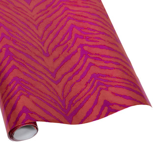 Caspari Go Wild Fuchsia/Orange Foil Emboss Roll Wrap 30 Inchx 6 Ft Foil-2 Core 10051RCF