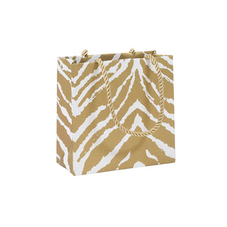 Caspari Go Wild Gold/White Gift Bag Sm Sq. 5 3/4X2 1/2 X 5 3/4 10052B1.5