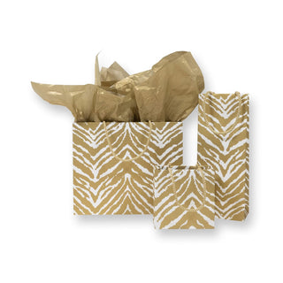 Caspari Go Wild Gold & White Large Gift Bag - 1 Each 10052B3