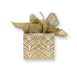 Caspari Go Wild Gold & White Large Gift Bag - 1 Each 10052B3