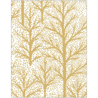 Caspari Winter Trees Gold Foil Enclosure Cards & Envelopes - 4 Mini Cards & 4 Envelopes 100540ENC