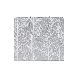 Caspari Winter Trees Silver Gift Bag Lg 11 3/4 X 4 3/4 X 10 10054B3