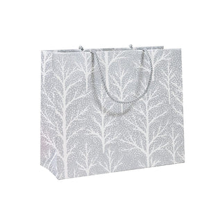 Caspari Winter Trees Silver Gift Bag Lg 11 3/4 X 4 3/4 X 10 10054B3