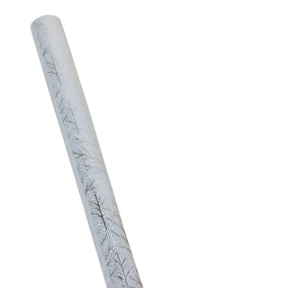 Caspari Winter Trees White/Silver Foil Embo Roll Wrap 30 Inchx 6 Ft Foil-2 Core 10054RCF