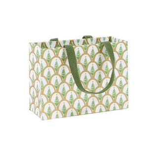 Caspari Deco Christmas Gold Gift Bag Sm 7 X 3 X 5 1/4 10055B1