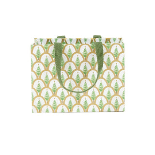 Caspari Deco Christmas Gold Gift Bag Sm 7 X 3 X 5 1/4 10055B1