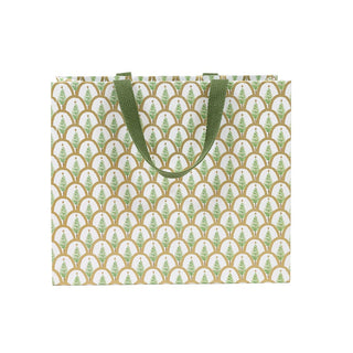 Caspari Deco Christmas Gold Gift Bag Lg 11 3/4 X 4 3/4 X 10 10055B3