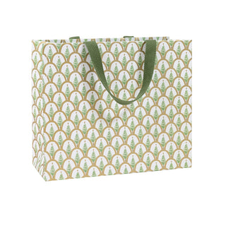 Caspari Deco Christmas Gold Gift Bag Lg 11 3/4 X 4 3/4 X 10 10055B3