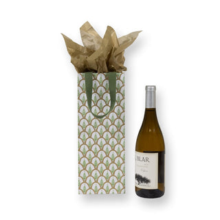 Caspari Deco Christmas Gold Wine & Bottle Gift Bag - 1 Each 10055B4