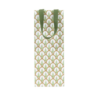 Caspari Deco Christmas Gold Wine & Bottle Gift Bag - 1 Each 10055B4