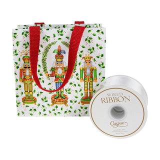 Caspari Nutcracker Christmas White Gift Bag Sm Sq. 5 3/4X2 1/2 X 5 3/4 10056B1.5