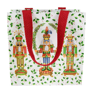 Caspari Nutcracker Christmas White Gift Bag Sm Sq. 5 3/4X2 1/2 X 5 3/4 10056B1.5