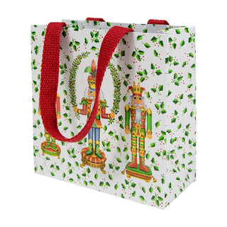 Caspari Nutcracker Christmas White Gift Bag Sm Sq. 5 3/4X2 1/2 X 5 3/4 10056B1.5