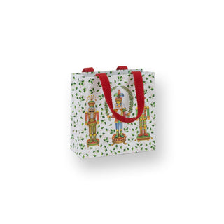 Caspari Nutcracker Christmas White Small Square Gift Bag - 1 Each 10056B1.5