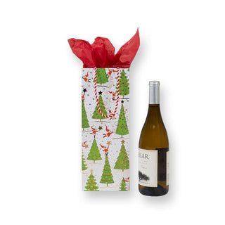 Caspari Twirling Santas Wine & Bottle Gift Bag - 1 Each 10060B4