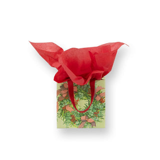 Caspari Ribbon Stripe Wreath Gift Bag Sm Sq. 5 3/4X2 1/2 X 5 3/4 10063B1.5