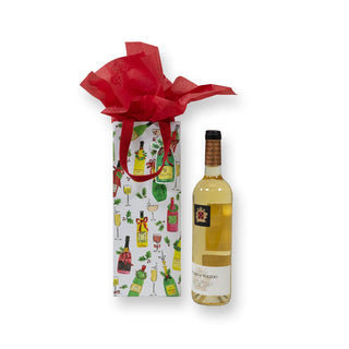 Caspari Tipsy And Toasty Wine & Bottle Gift Bag - 1 Each 10064B4