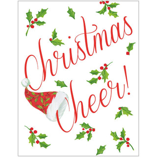 Caspari Christmas Cheer Enclosure Cards & Envelopes - 4 Mini Cards & 4 Envelopes 10066ENC