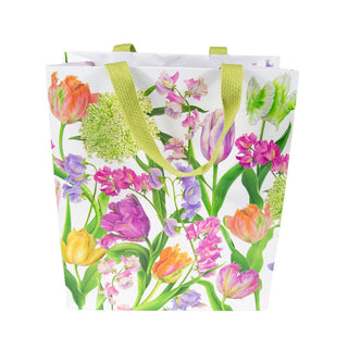 Caspari Spring Flower Show Large Gift Bag 10"L x 4.75"W x 11.75"H - includes 1 bag 10067B7