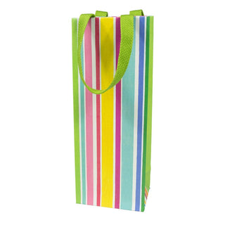 Caspari Cabana Stripe Bright Bottle Bag 5 X 3 1/2 X 13 10068B4