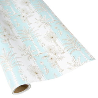 Caspari Southern Palms in Robin's Egg & White Gift Wrap - 1 Continuous Roll of Wrapping Paper 100700RC