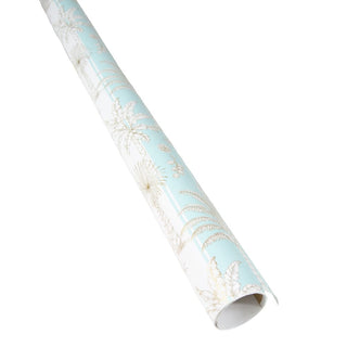 Caspari Southern Palms in Robin's Egg & White Gift Wrap - 1 Continuous Roll of Wrapping Paper 100700RC