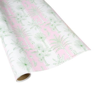 Caspari Southern Palms in Pink & White Gift Wrap - 1 Continuous Roll of Wrapping Paper 100701RC
