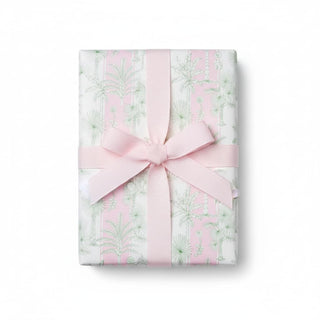 Caspari Southern Palms Pink/White Roll Wrap 30 in x 8 ft 100701RC
