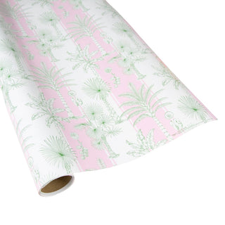 Caspari Southern Palms-Pink/White Roll Wrap 30 Inch X 8Ft-2 Inch Core 100701RC