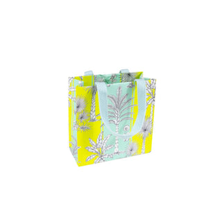 Caspari Southern Palms Turquoise/Lime Gift Bag Sm Sq. 5 3/4X2 1/2 X 5 3/4 10070B1.5