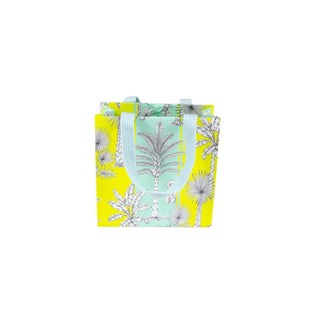 Caspari Southern Palms Turquoise & Lime Small Square Gift Bags - 1 Each 10070B1.5