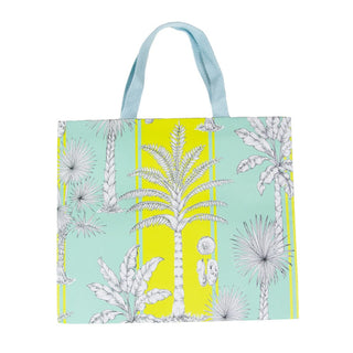 Caspari Southern Palms Turquoise/Lime Gift Bag Lg 11 3/4 X 4 3/4 X 10 10070B3
