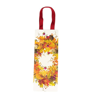 Caspari Autumn Garland Wine & Bottle Gift Bags - 1 Each 10077B4