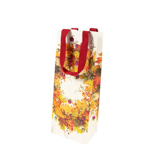 Caspari Autumn Garland Wine & Bottle Gift Bags - 1 Each 10077B4
