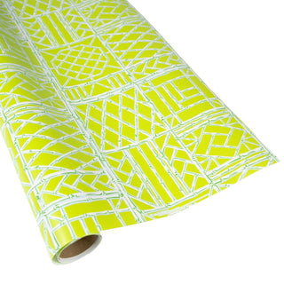 Caspari Bamboo Screen in Green Gift Wrap - 1 Continuous Roll of Wrapping Paper 100830RC
