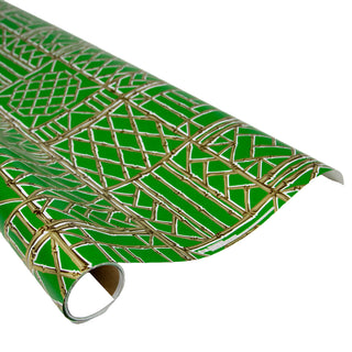 Caspari Bamboo Screen Green/Gold Roll Wrap 30 Inch X 8Ft-2 Inch Core 100831RC