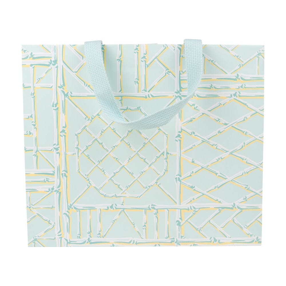 caspari Bamboo Screen in Robin's Egg Large Gift Bags - One Gift Bag Included