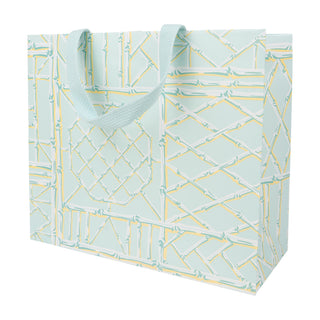 Caspari Bamboo Screen-Robin's Egg Gift Bag Lg 11 3/4 X 4 3/4 X 10 10083B3