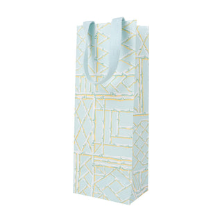 Caspari Bamboo Screen-Robin's Egg Bottle Bag 5 X 3 1/2 X 13 10083B4