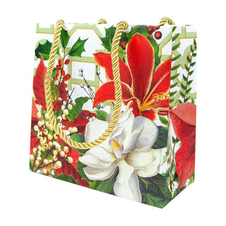 Caspari Christmas Garden Gift Bag Sm Sq. 5 3/4X2 1/2 X 5 3/4 10091B1.5